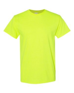 Explore the Comfort and Durability of Gildan Ultra Cotton T-Shirt 2000 Color safety green