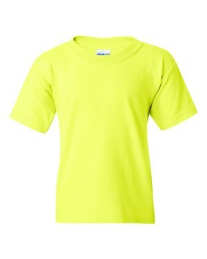 Gildan Heavy Cotton™ Youth T-Shirt – 5000B in Safety Green: A Quality Choice for Children