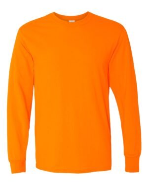 Gildan Heavy Cotton™ Long Sleeve T-Shirt 5400 in safety orange