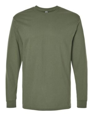 Gildan Heavy Cotton™ Long Sleeve T-Shirt 5400 in Military Green